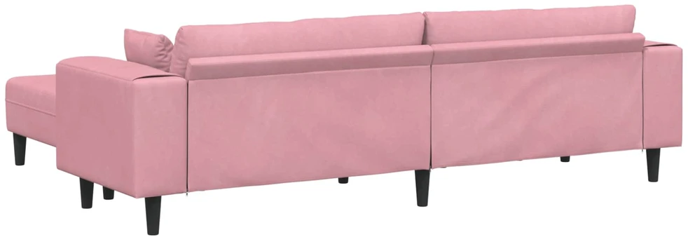 Sofa 3 vnt. Rožinė Aksomas