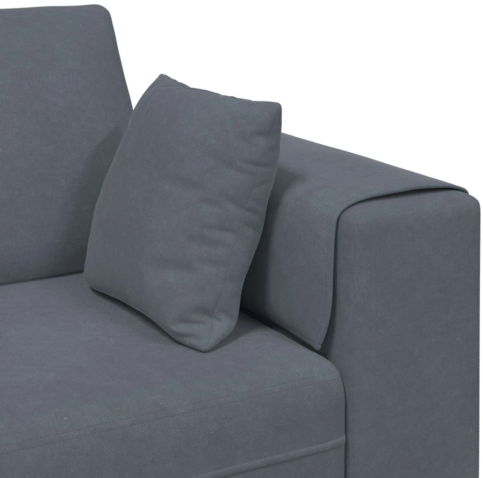 Sofa 3 vnt. Tamsiai pilka Aksomas
