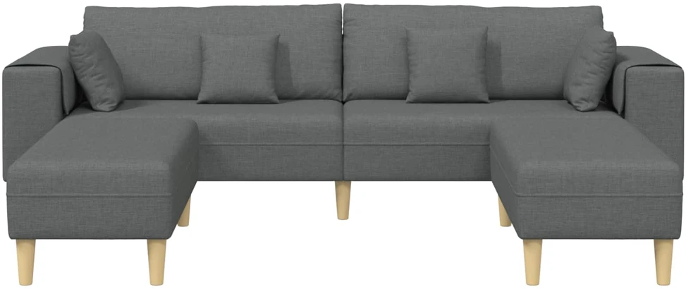 Sofa 3 vnt. Tamsiai pilka audinys