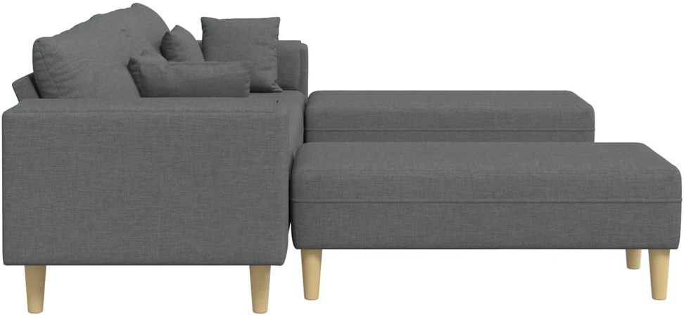 Sofa 3 vnt. Tamsiai pilka audinys