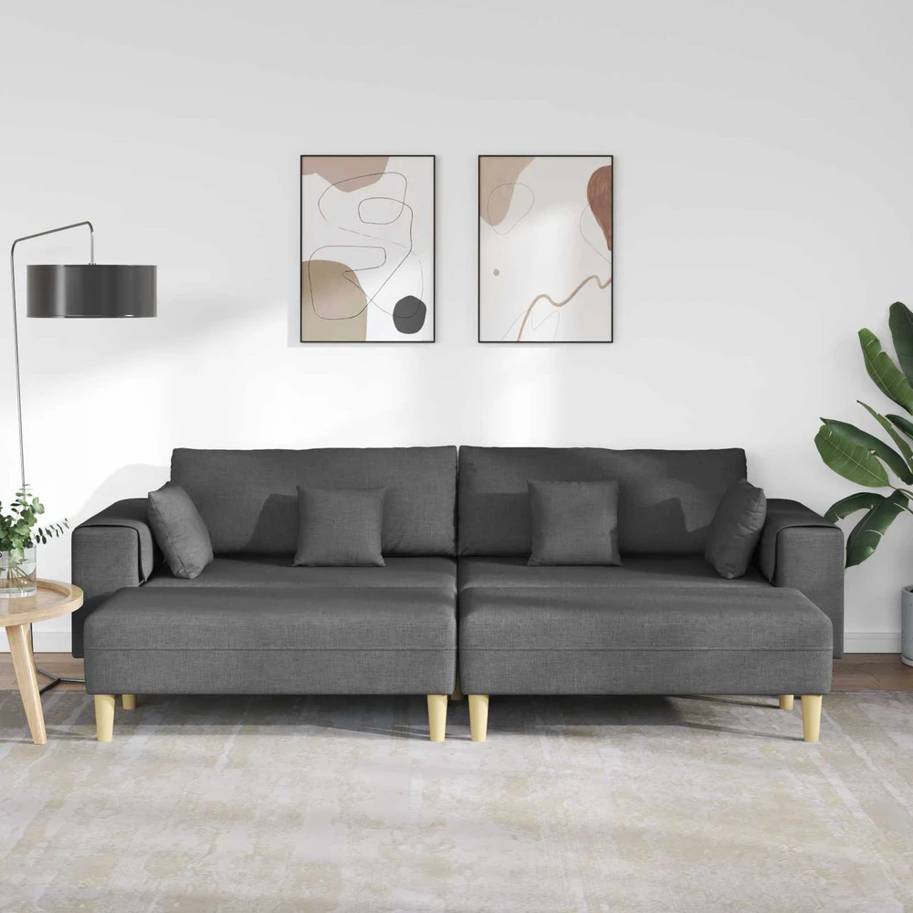 Sofa 3 vnt. Tamsiai pilka audinys