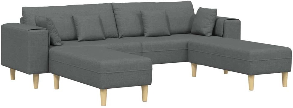 Sofa 3 vnt. Tamsiai pilka audinys