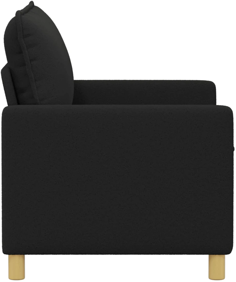 Sofa 2 vietos Juoda 126 x 81 x 87,5 cm Audinys