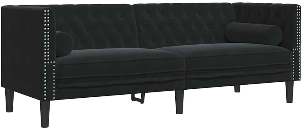 Sofa Juoda 194 x 74,5 x 70,5 cm Aksomas