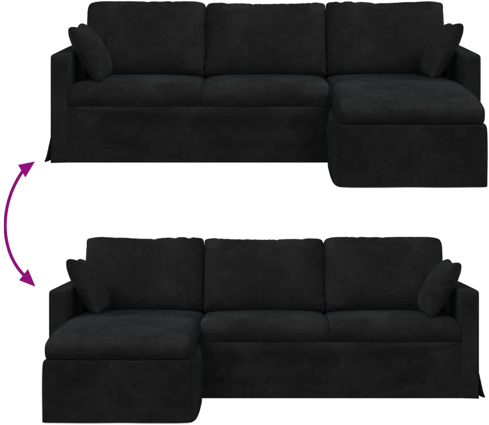 Sofa Juoda 228 x 134 x 80 cm Aksomas