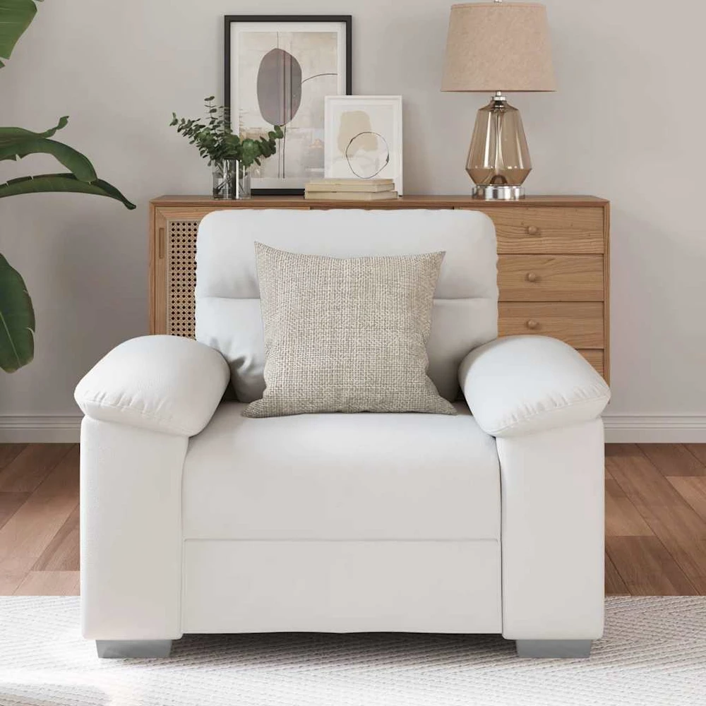 Sofa-kėdė, balta, 100x81x84 cm, dirbtinė oda