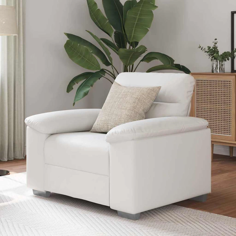 Sofa-kėdė, balta, 100x81x84 cm, dirbtinė oda