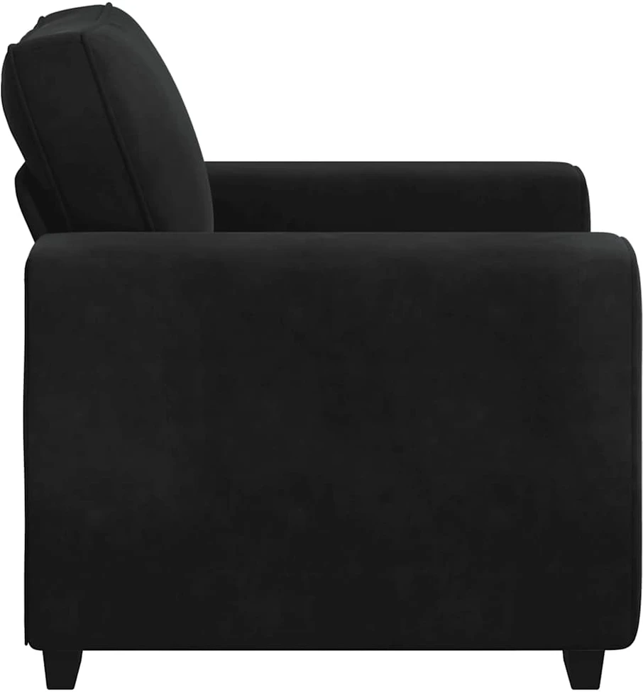 Sofa-kėdė, juoda, 100x77x82 cm, aksomas