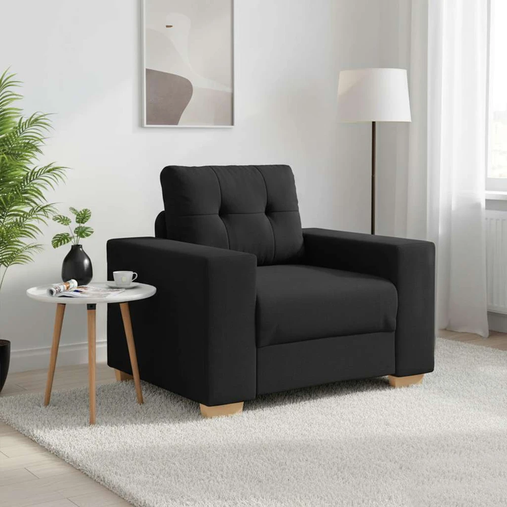 Sofa-kėdė, juoda, 100x78x80 cm, audinys