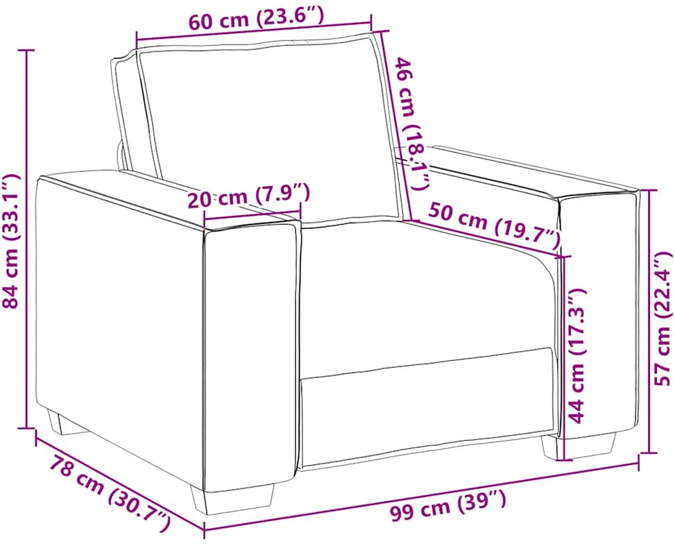 Sofa-kėdė, juoda, 100x78x84 cm, aksominis