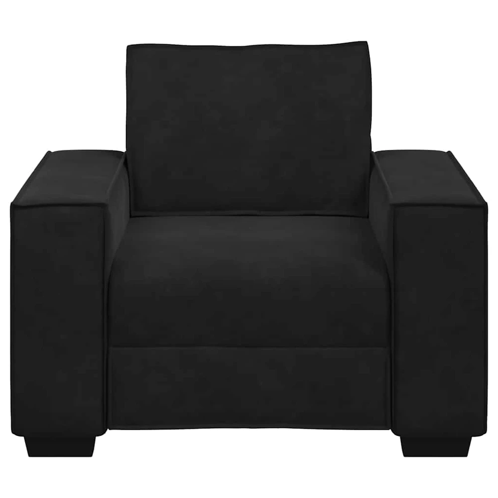 Sofa-kėdė, juoda, 100x78x84 cm, aksominis