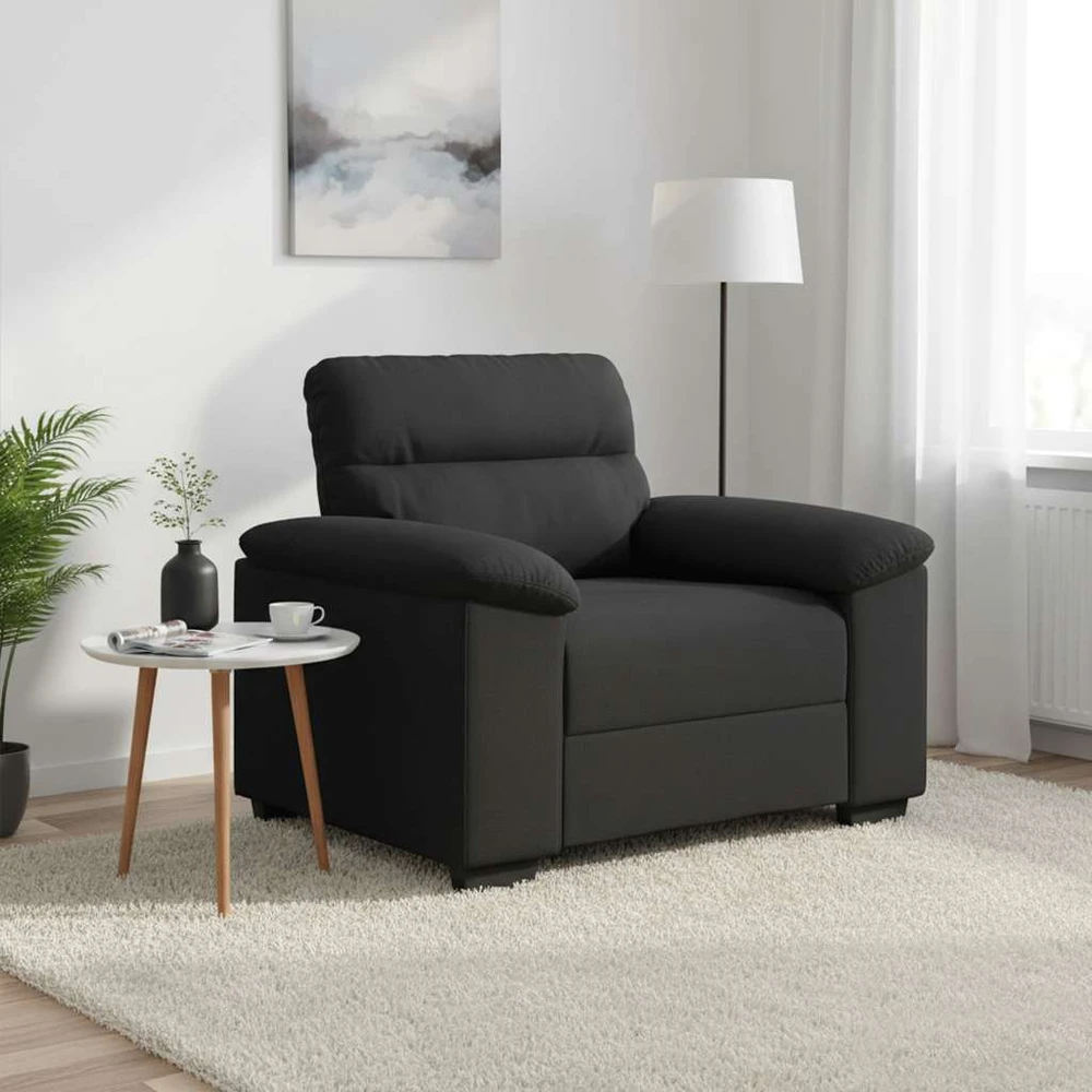 Sofa-kėdė, juoda, 100x81x84 cm, audinys