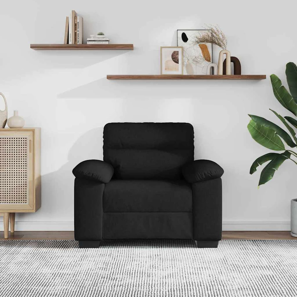 Sofa-kėdė, juoda, 100x81x84 cm, audinys