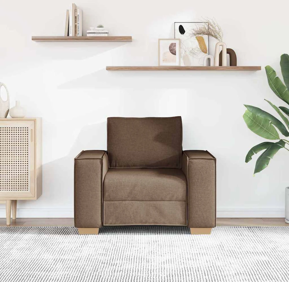 Sofa-kėdė, ruda, 100x78x84 cm, audinys