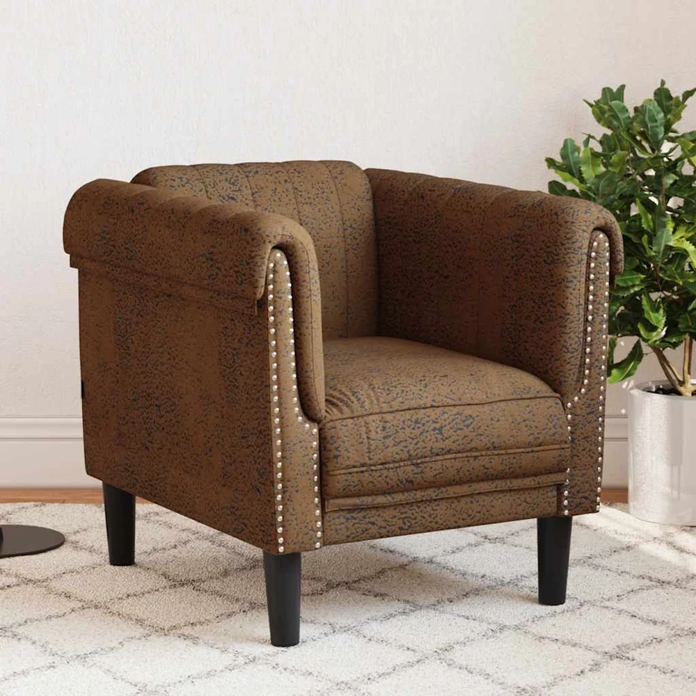 Sofa Krėslas, rudos spalvos, aksomas