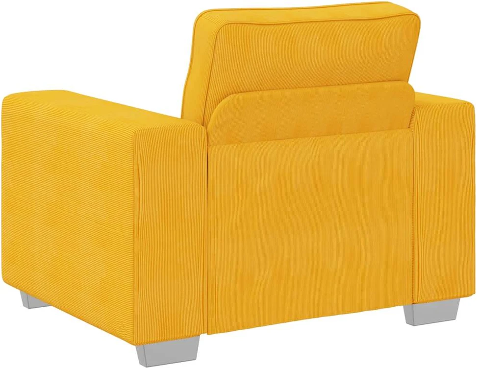 Sofa-kėdė, šviesiai geltona, 100x77x82 cm, velvetas, audinys