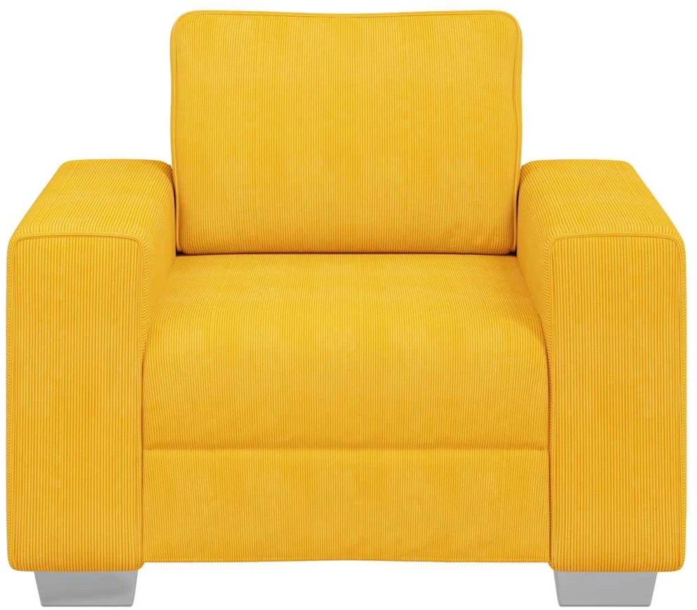 Sofa-kėdė, šviesiai geltona, 100x77x82 cm, velvetas, audinys