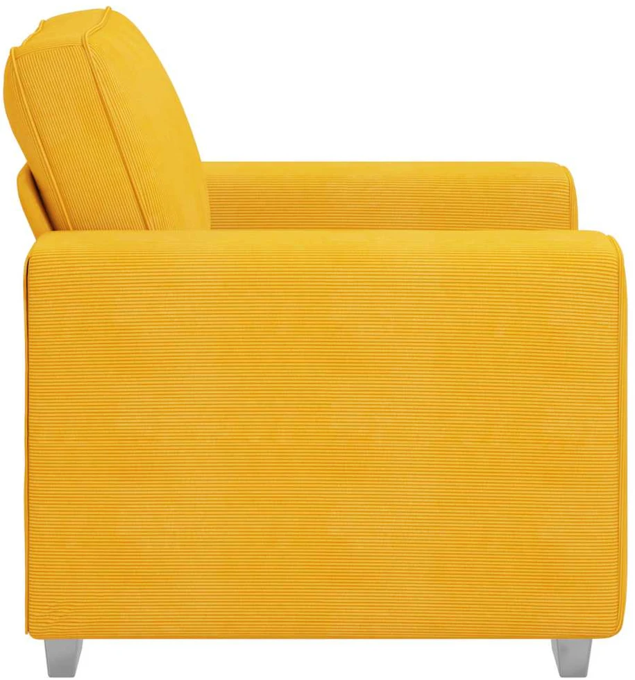 Sofa-kėdė, šviesiai geltona, 100x77x82 cm, velvetas, audinys