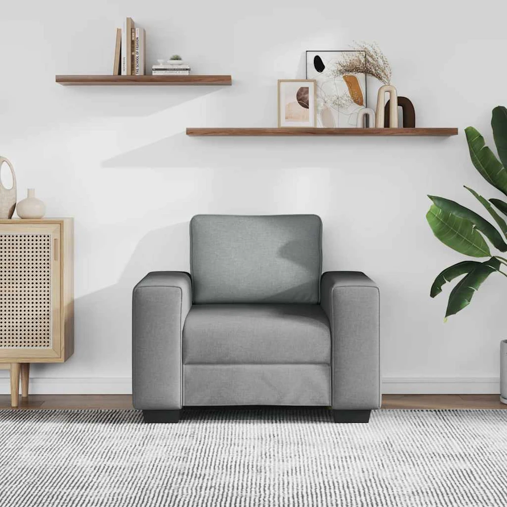 Sofa-kėdė, šviesiai pilka, 100x77x82 cm, audinys