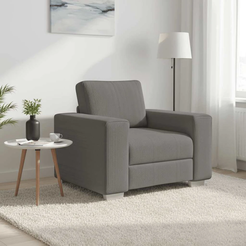 Sofa-kėdė, šviesiai pilka, 100x77x82 cm, velvetas, audinys