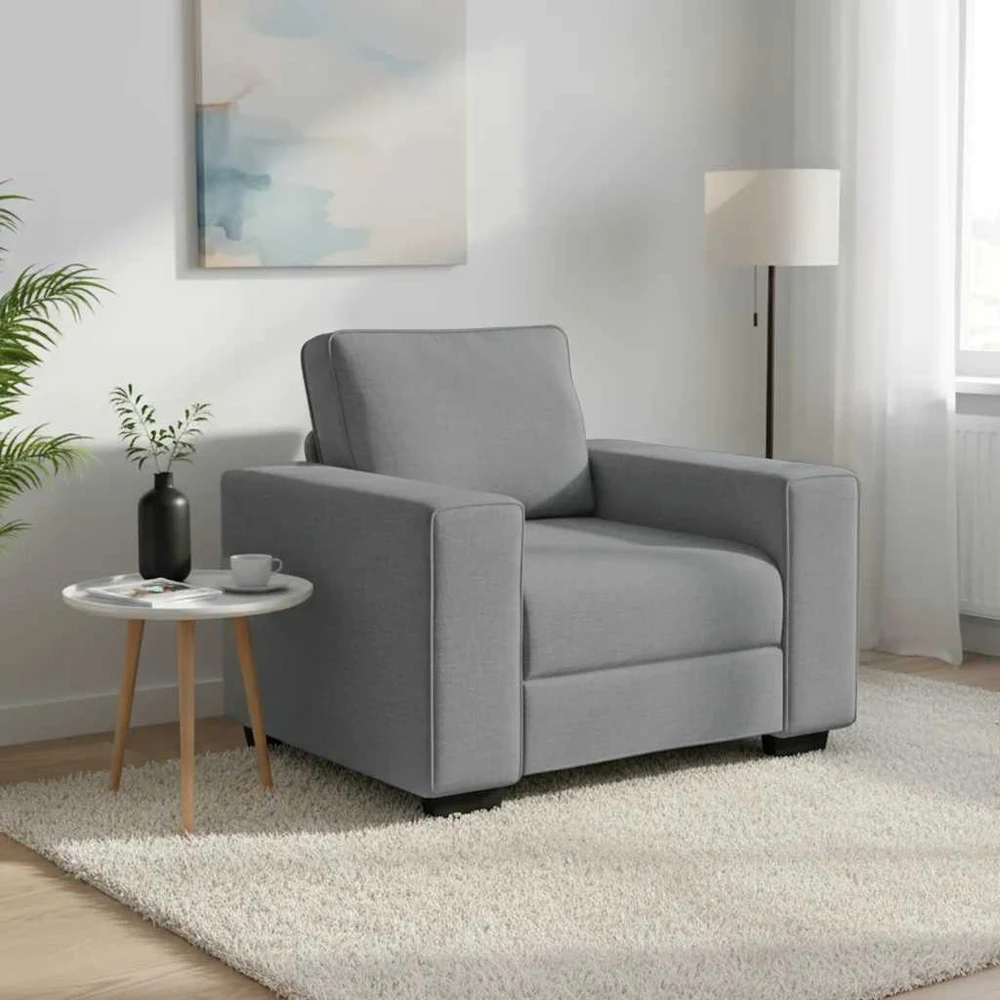 Sofa-kėdė, šviesiai pilka, 100x77x82 cm, audinys