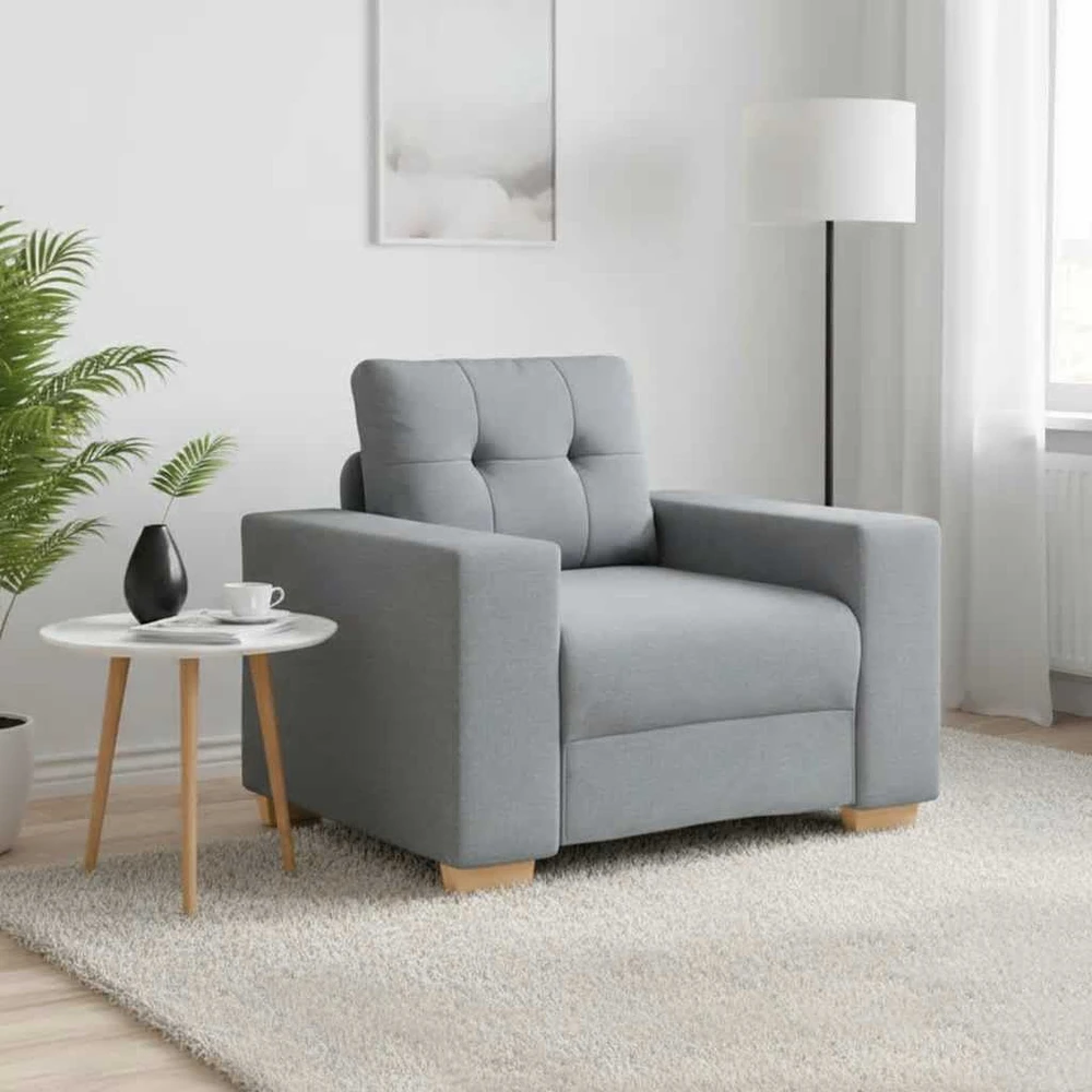Sofa-kėdė, šviesiai pilka, 100x78x80 cm, audinys