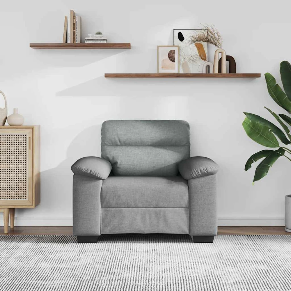 Sofa-kėdė, šviesiai pilka, 100x81x84 cm, audinys