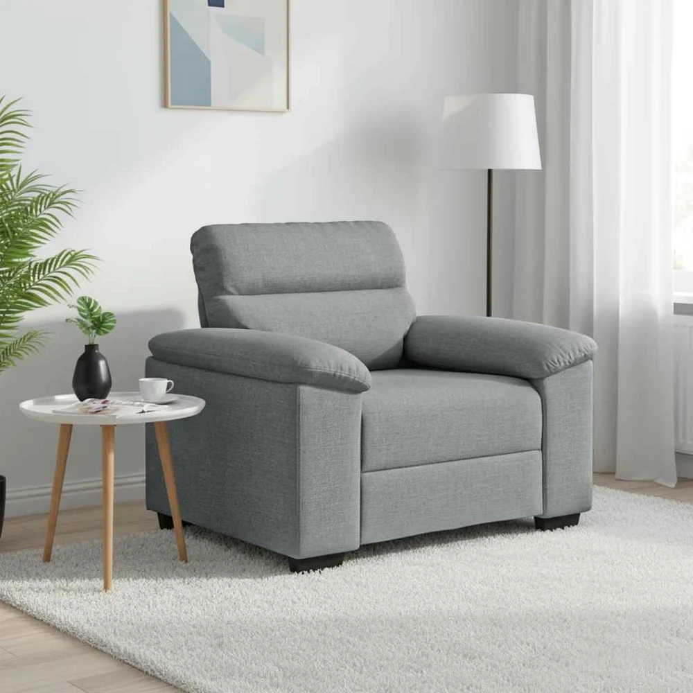 Sofa-kėdė, šviesiai pilka, 100x81x84 cm, audinys