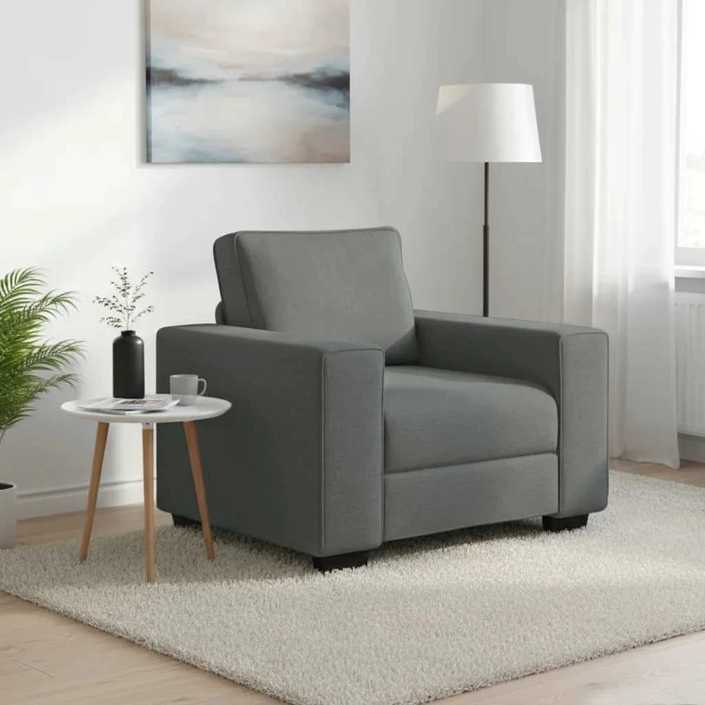 Sofa-kėdė, tamsiai pilka, 100x77x82 cm, audinys