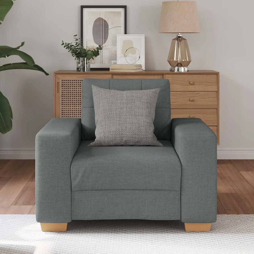 Sofa-kėdė, tamsiai pilka, 100x78x80 cm, audinys