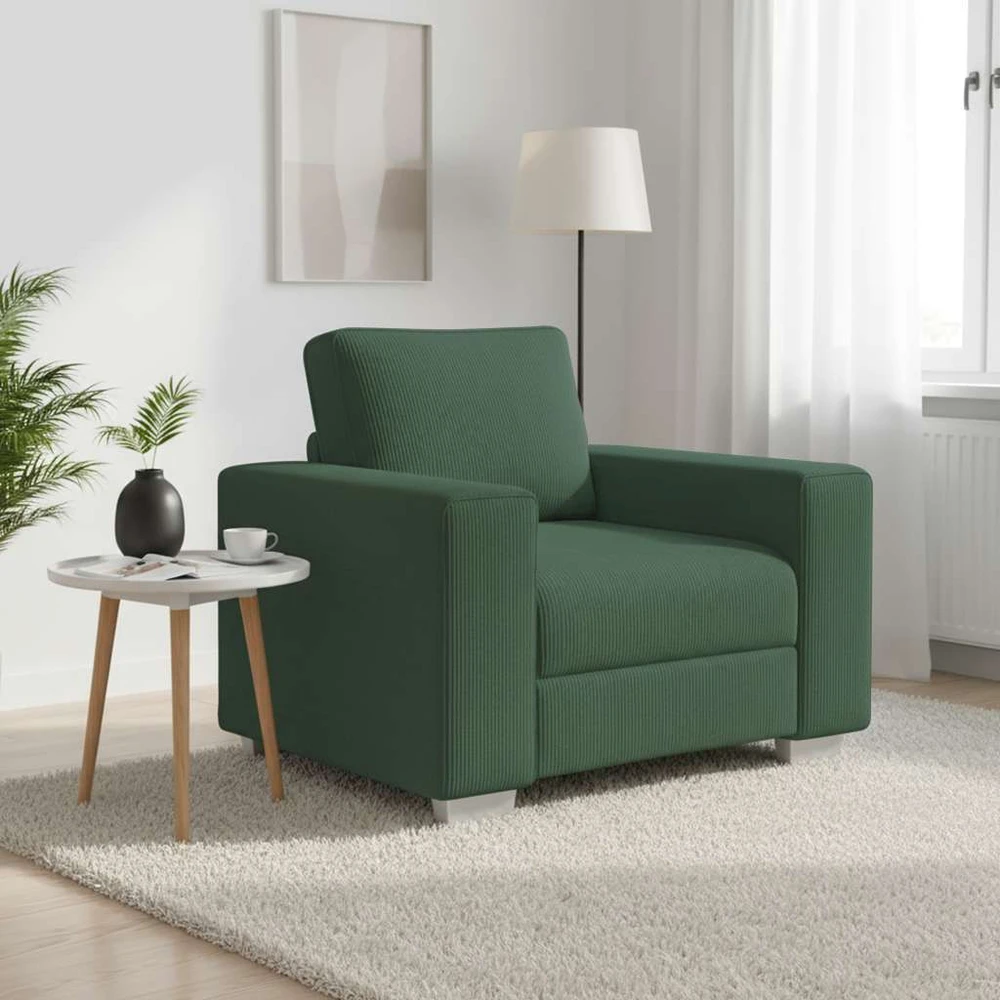 Sofa-kėdė, tamsiai žalia, 100x77x82 cm, velvetas, audinys