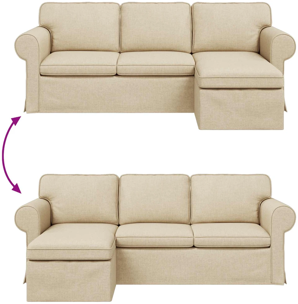 Sofa Kreminė 215 x 138 x 80 cm audinys