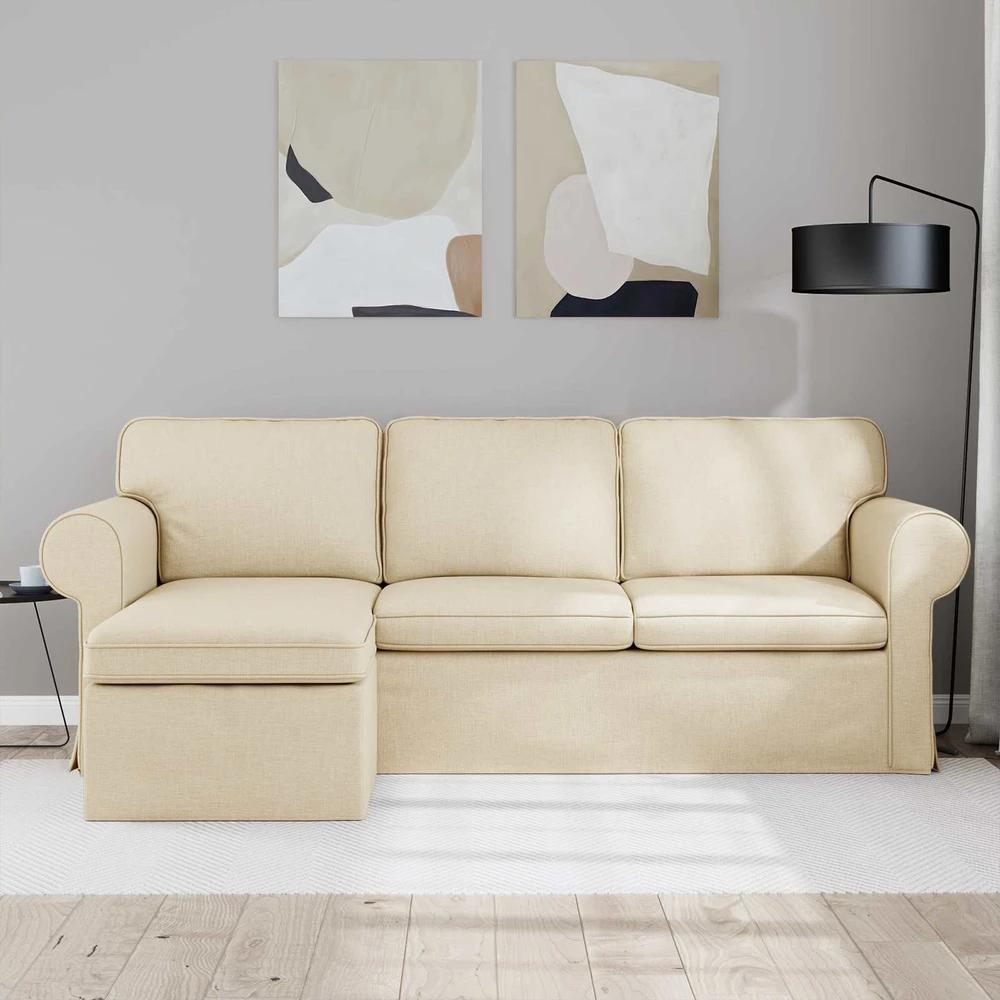 Sofa Kreminė 215 x 138 x 80 cm audinys