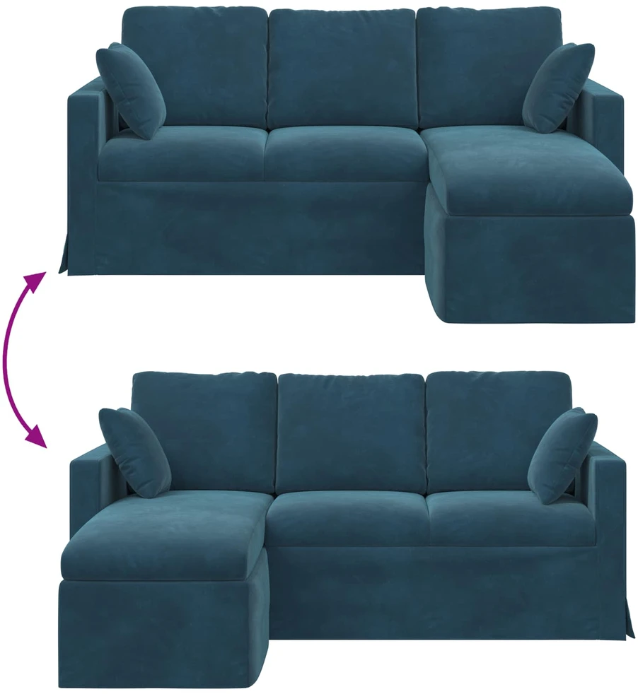 Sofa Mėlyna 178 x 134 x 80 cm Aksomas
