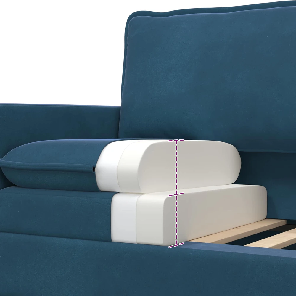 Sofa Mėlyna 196 x 81 x 87,5 cm Aksomas