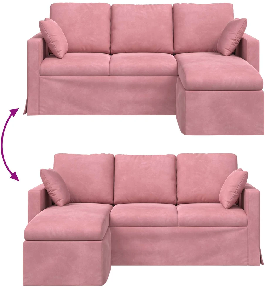Sofa Rožinė 178 x 134 x 80 cm Aksomas