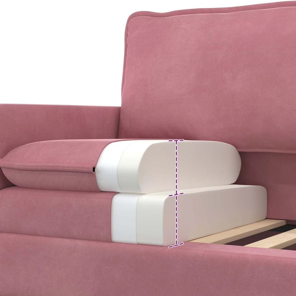 Sofa Rožinė 196 x 81 x 87,5 cm Aksomas