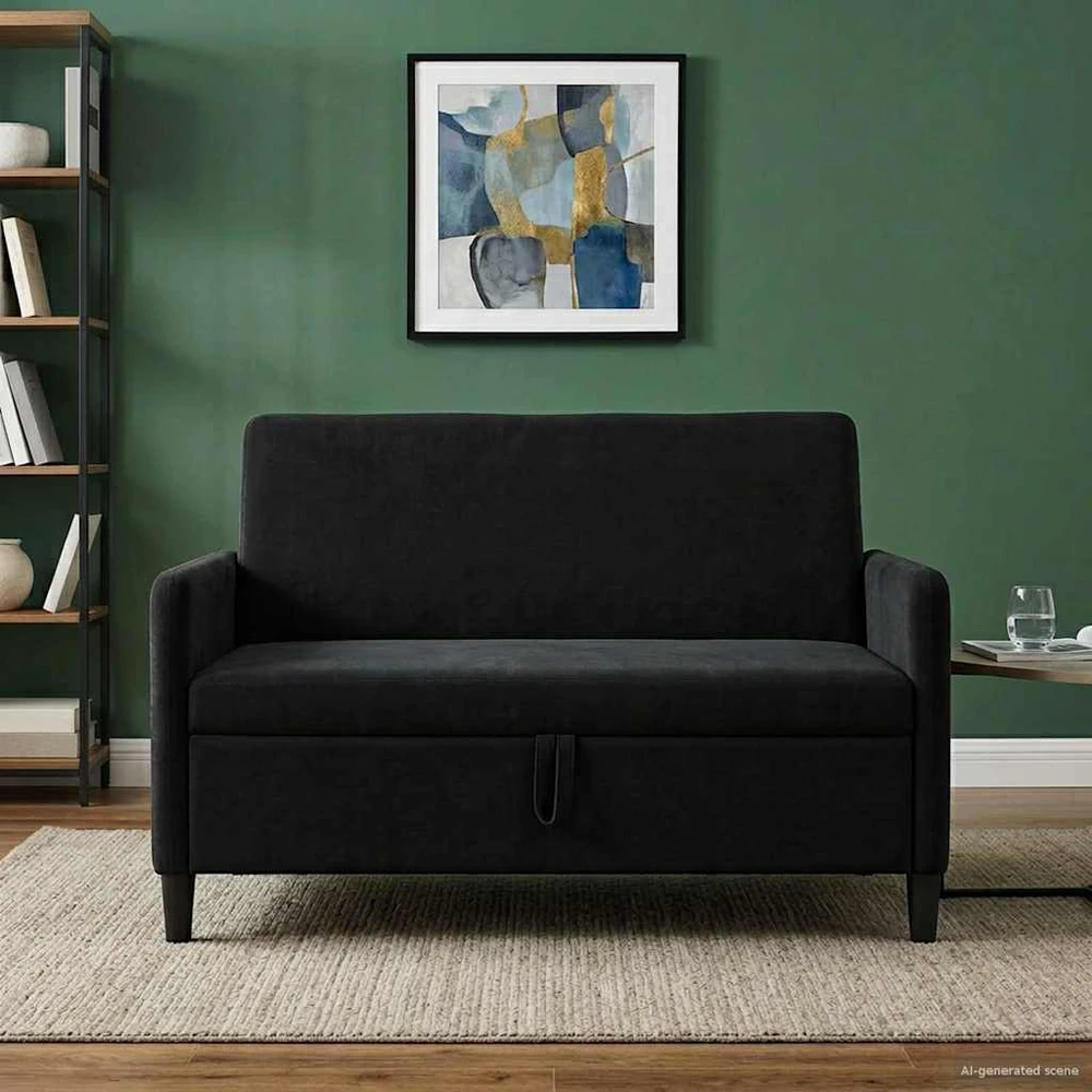 Sofa su saugojimo vieta Juoda 122 x 78 x 87 cm Poliesteris
