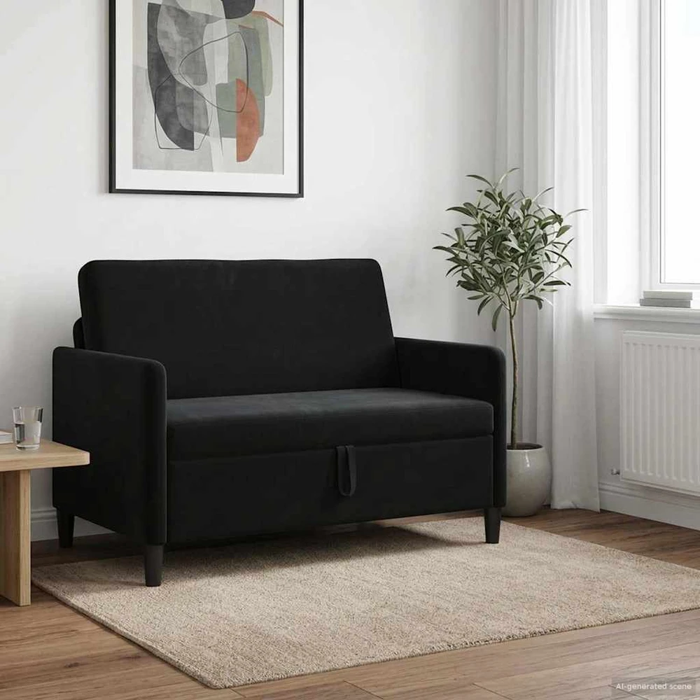 Sofa su saugojimo vieta Juoda 122 x 78 x 87 cm Poliesteris