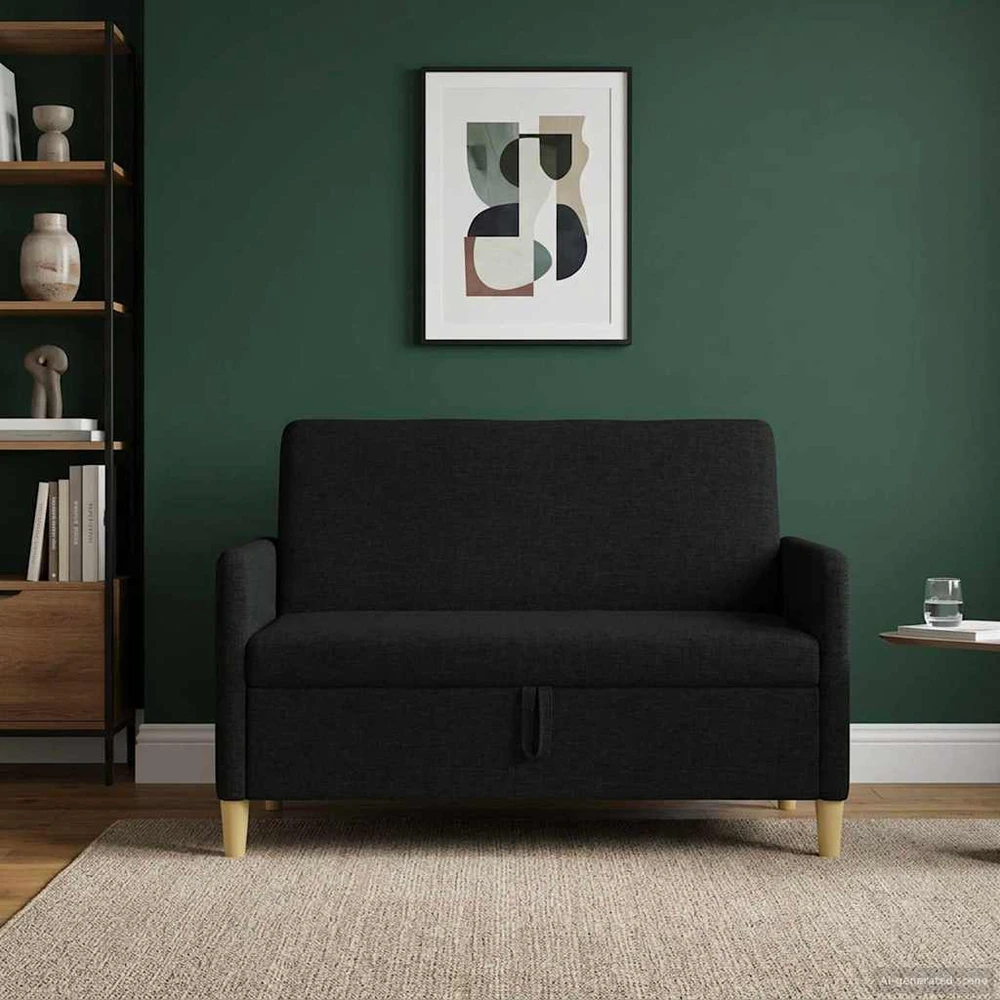 Sofa su saugojimo vieta Juoda 122 x 78 x 87 cm Poliesteris