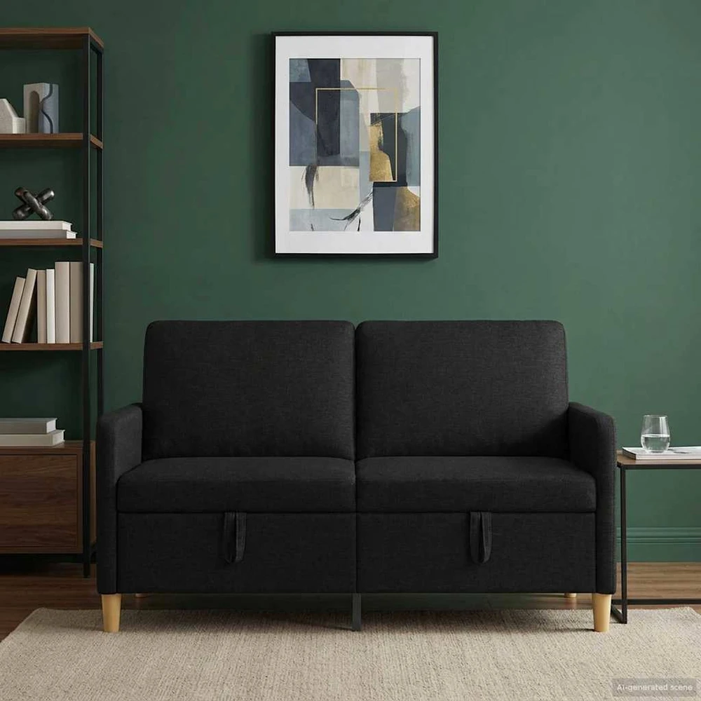 Sofa su saugojimo vieta Juoda 152 x 78 x 87 cm Poliesteris