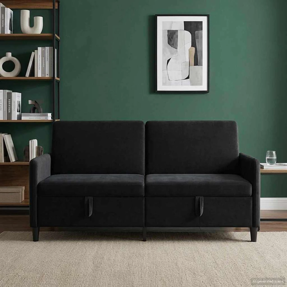 Sofa su saugojimo vieta Juoda 172 x 78 x 87 cm Poliesteris