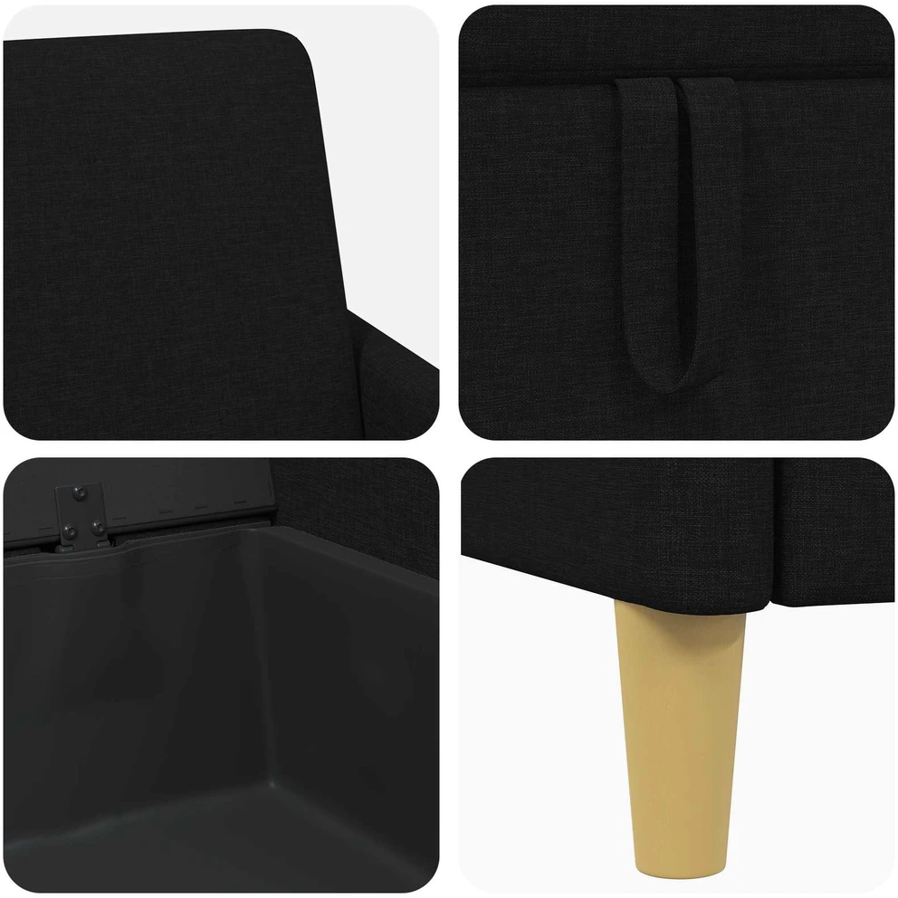 Sofa su saugojimo vieta Juoda 172 x 78 x 87 cm Poliesteris