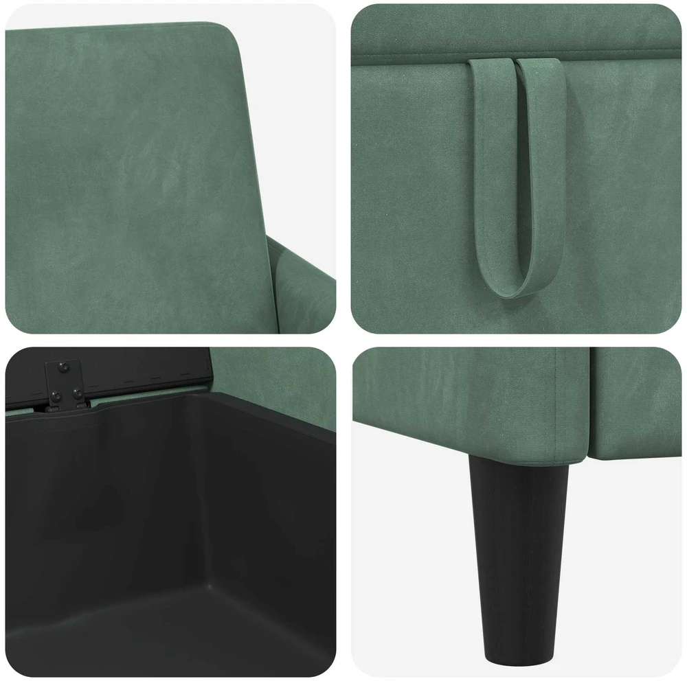 Sofa su saugojimo vieta Jūrinė žalia 192 x 78 x 87 cm
