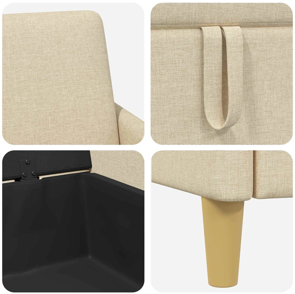 Sofa su saugojimo vieta Kreminė 192 x 78 x 87 cm Poliesteris
