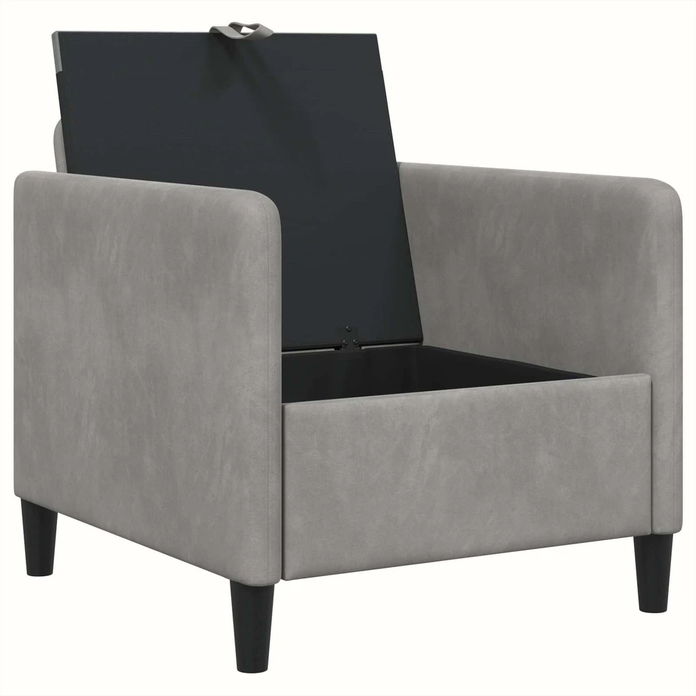 Sofa su saugojimo vieta Šviesiai pilka 72 x 78 x 87 cm