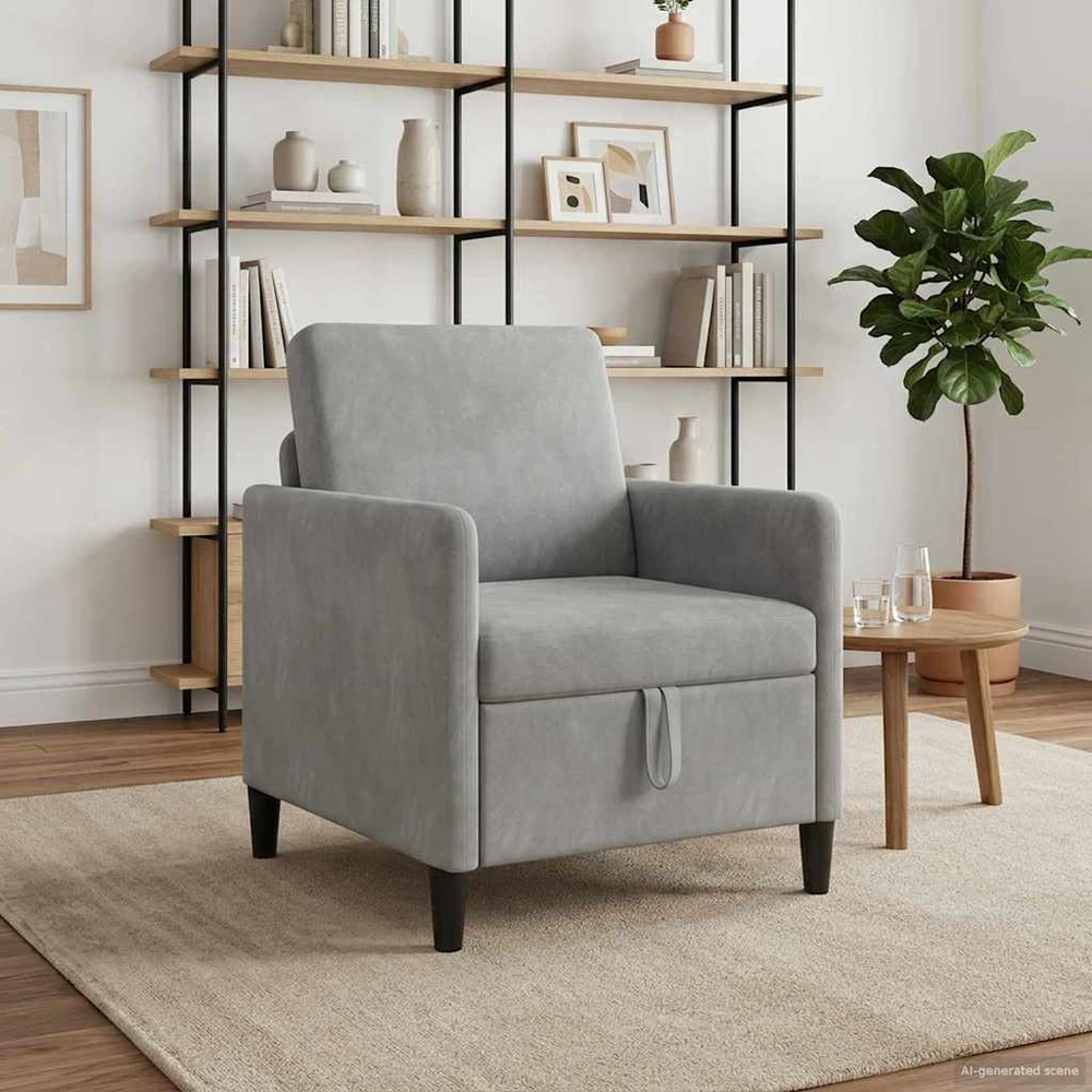 Sofa su saugojimo vieta Šviesiai pilka 72 x 78 x 87 cm