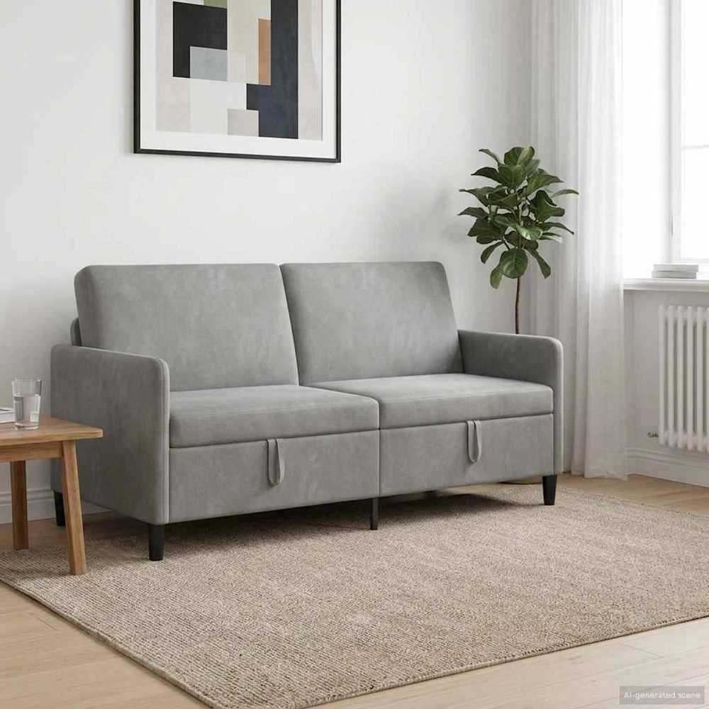 Sofa su saugojimo vieta Šviesiai pilka 172 x 78 x 87 cm