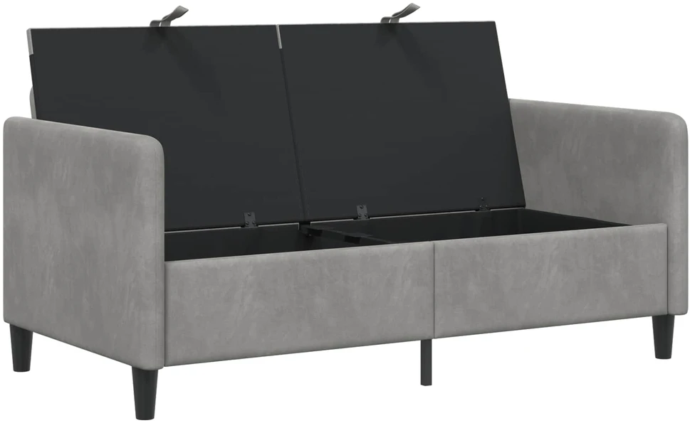 Sofa su saugojimo vieta Šviesiai pilka 152 x 78 x 87 cm