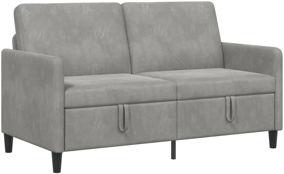 Sofa su saugojimo vieta Šviesiai pilka 152 x 78 x 87 cm